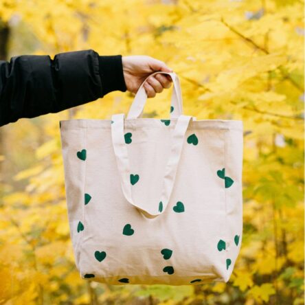 Original with green hearts - Tote bag big