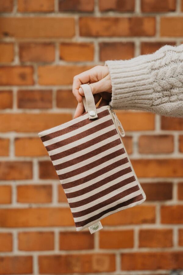 Striped brown - Pocket bag