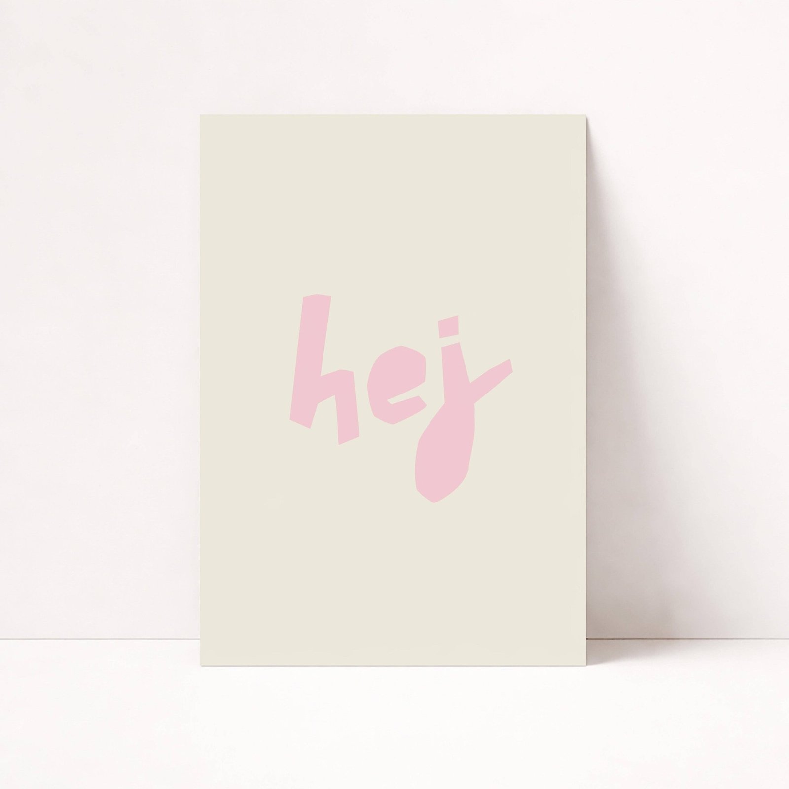 Hej poster Pink 13 x 18 cm
