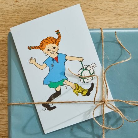 Pippi - Greeting Card with Envelope - Blue