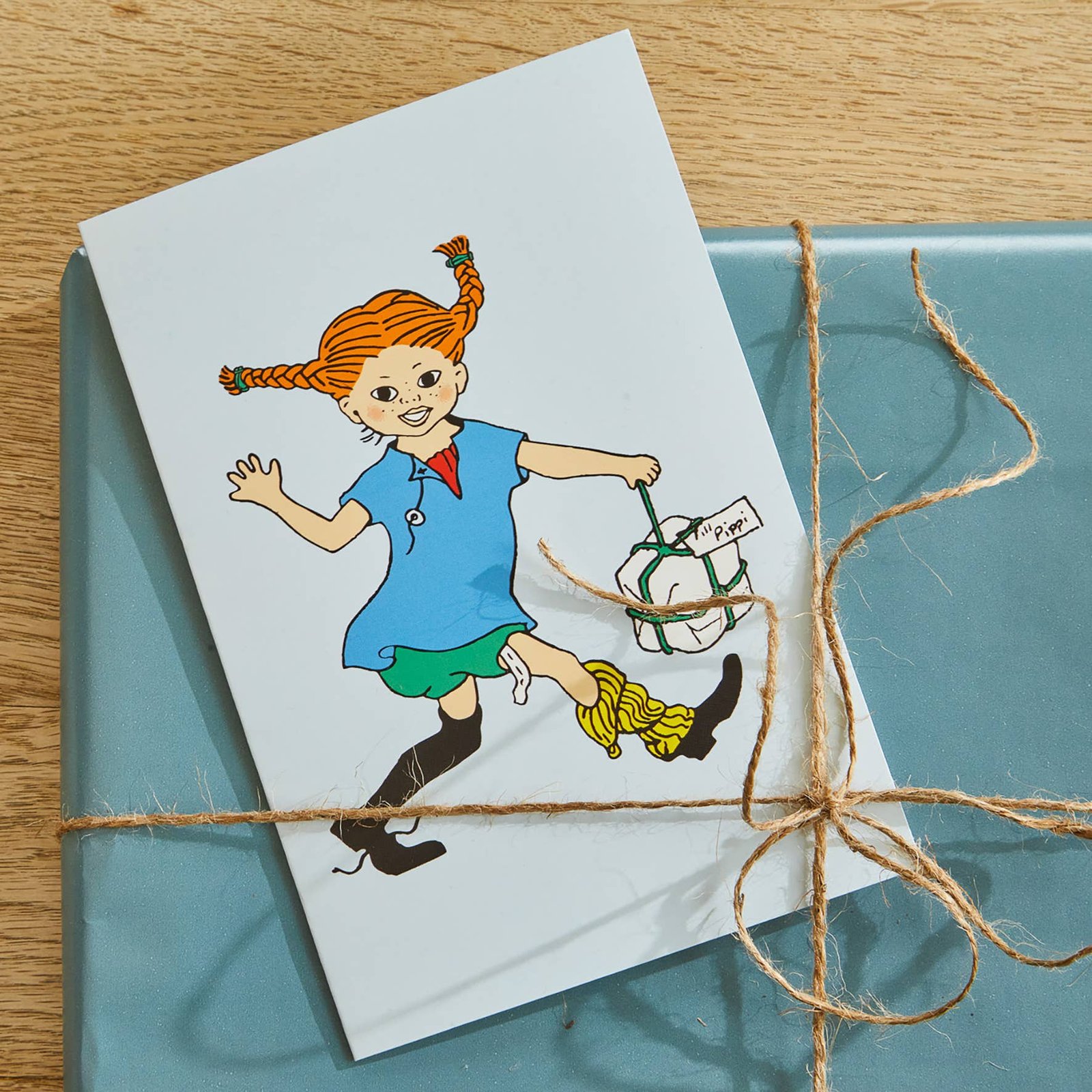 Pippi - Greeting Card with Envelope - Blue