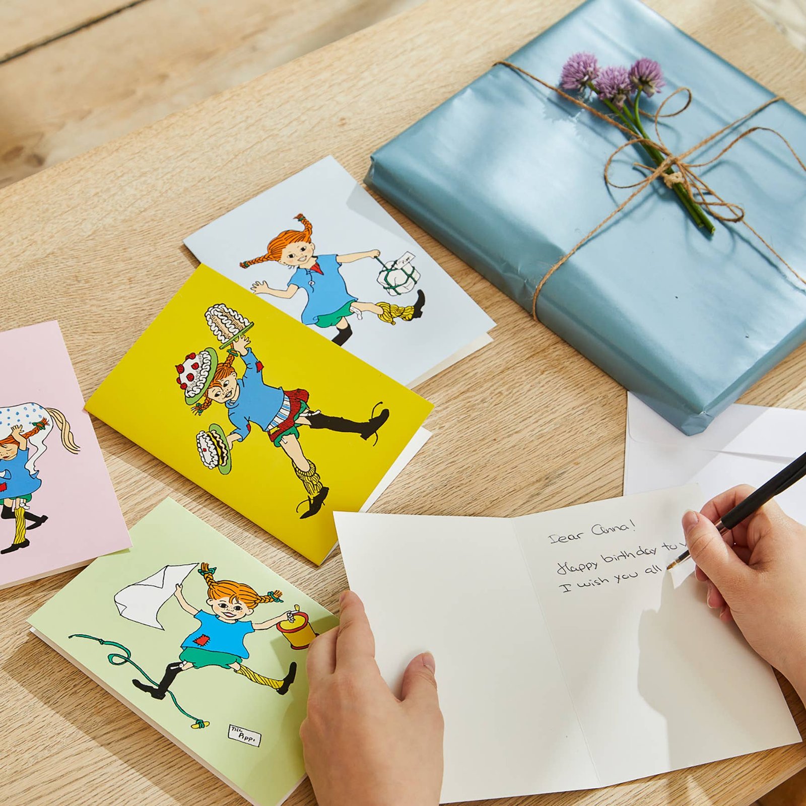 Pippi - Greeting Card with Envelope - Blue - photo 3