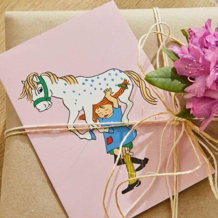 Pippi - Greeting Card with Envelope - Pink