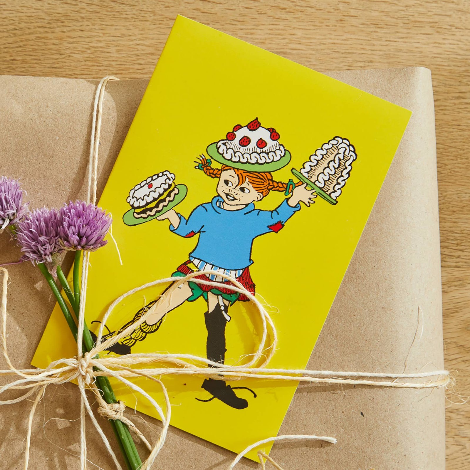 Pippi - Greeting Card with Envelope - Yellow