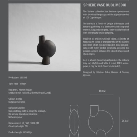 Sphere vase bubl medio Coffee - photo 2