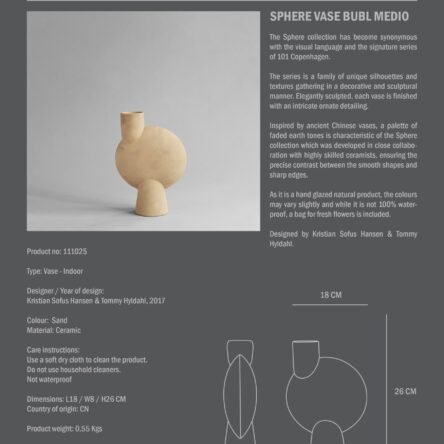 Sphere vase bubl medio Sand - photo 2
